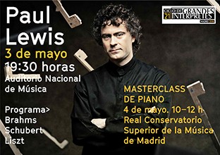Paul Lewis en el ciclo de Grandes Intérpretes y ofrecerá una clase magistral