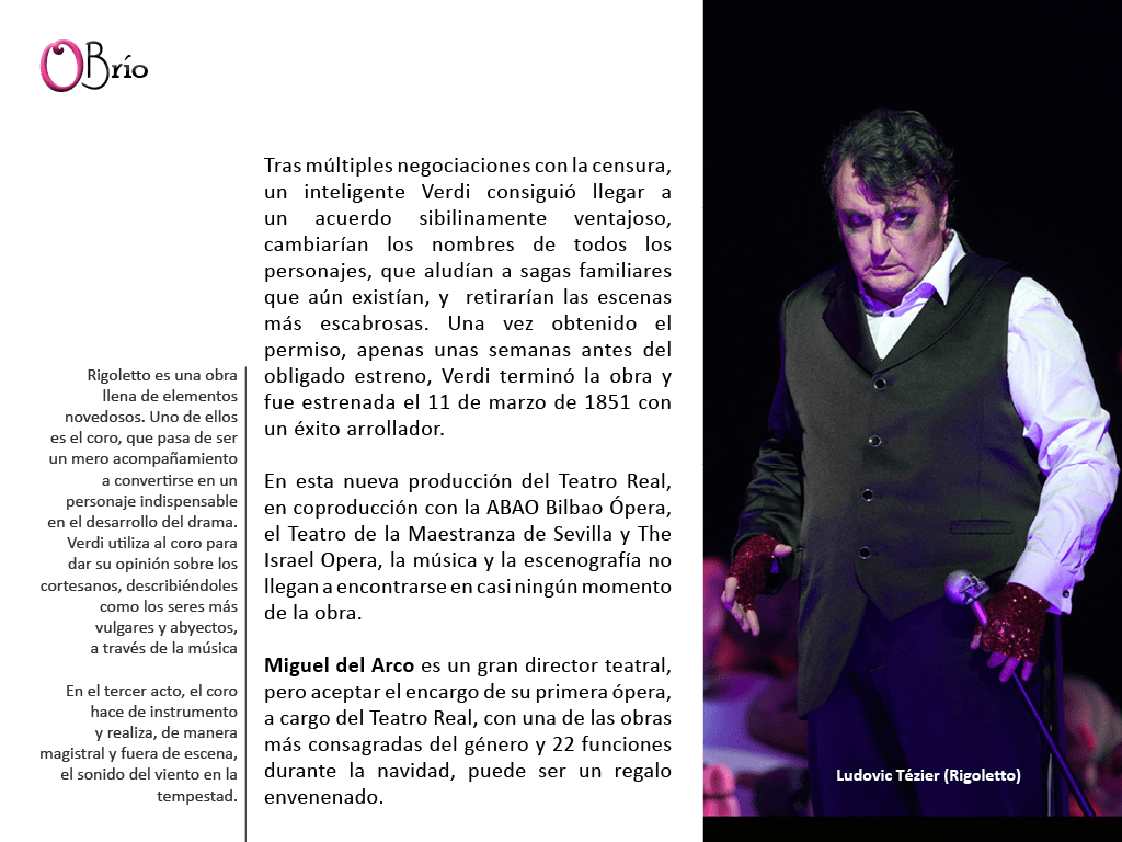 Crónica de función de Rigoletto, de Verdi, en el Teatro Real el 5 de diciembre de 2023. Don dirección de Nicola Luisotti y Miguel del Arco 