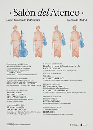 Vuelve el ciclo «Salón del Ateneo» con una nueva temporada de música de cámara en el Ateneo de Madrid